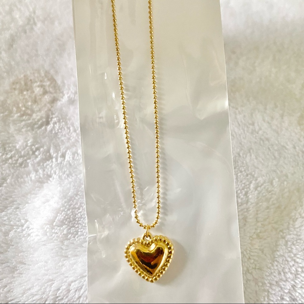 Stainless Steel Gold Heart Necklace